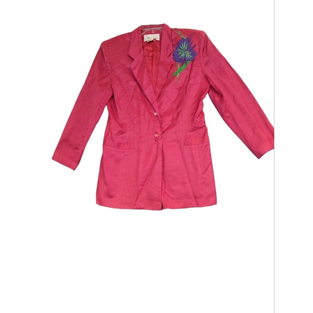 Deborah Laws Collection Blazer Vintage Pink Floral Size 8